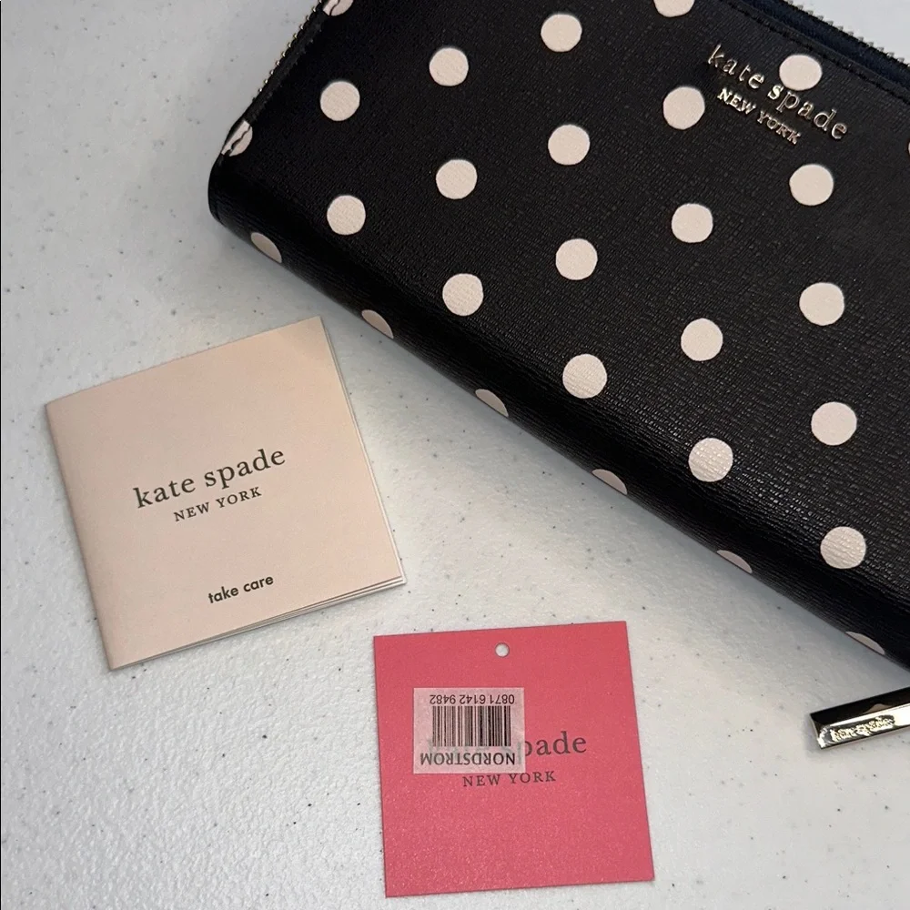 Kate Spade Black and White Polka Dot Wallet